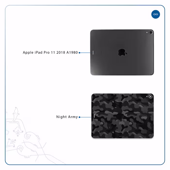 برچسب پوششی ماهوت مدل Night-Army مناسب برای تبلت اپل iPad Pro 11 2018 A1980