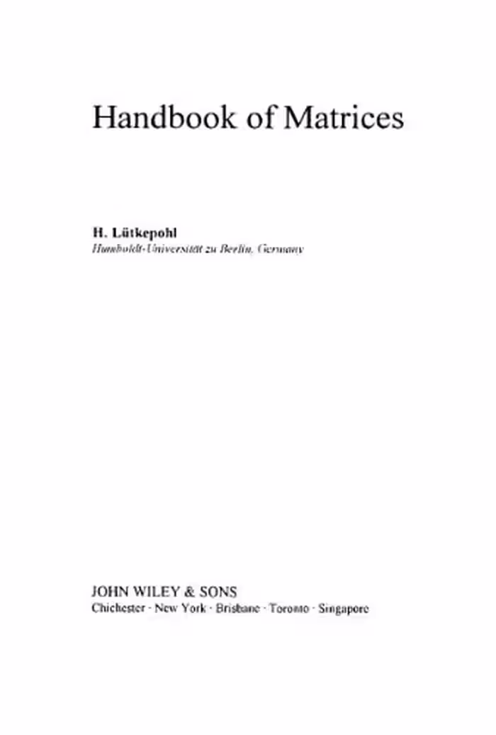 خرید و دانلود نسخه کامل کتاب Handbook of Matrices
