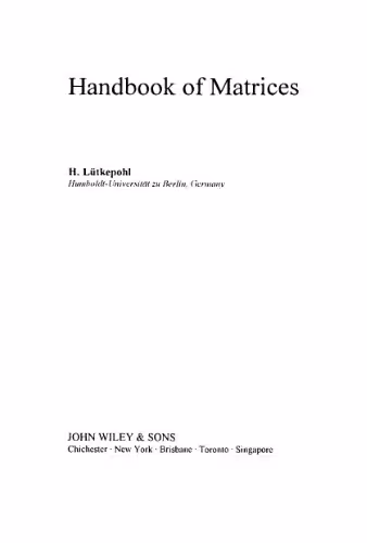 خرید و دانلود نسخه کامل کتاب Handbook of Matrices