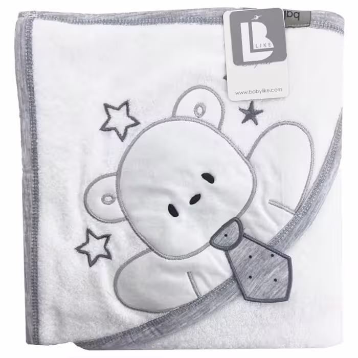 حوله چهارگوش کلاه دار طرح خرس و کراوات Baby like