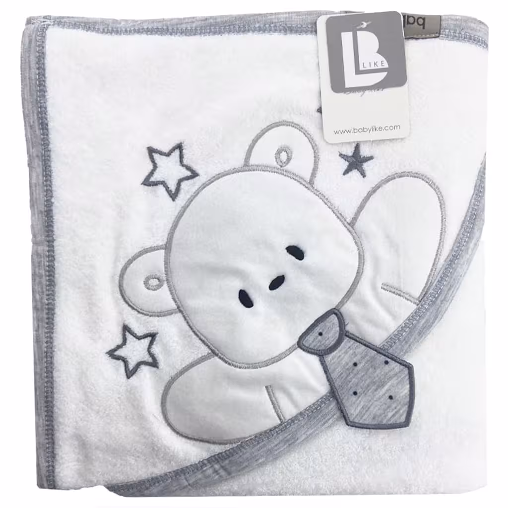 حوله چهارگوش کلاه دار طرح خرس و کراوات Baby like
