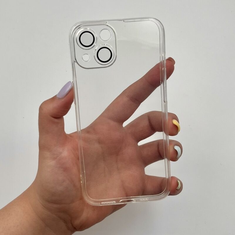قاب گوشی iPhone 13 آیفون ژله ای پشت شفاف محافظ لنز دار بی رنگ کد 40826