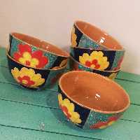 کاسه آبگوشت خوری سفالی ،تمامالعاب ،بدون سرب،نقاشی ها بادست 