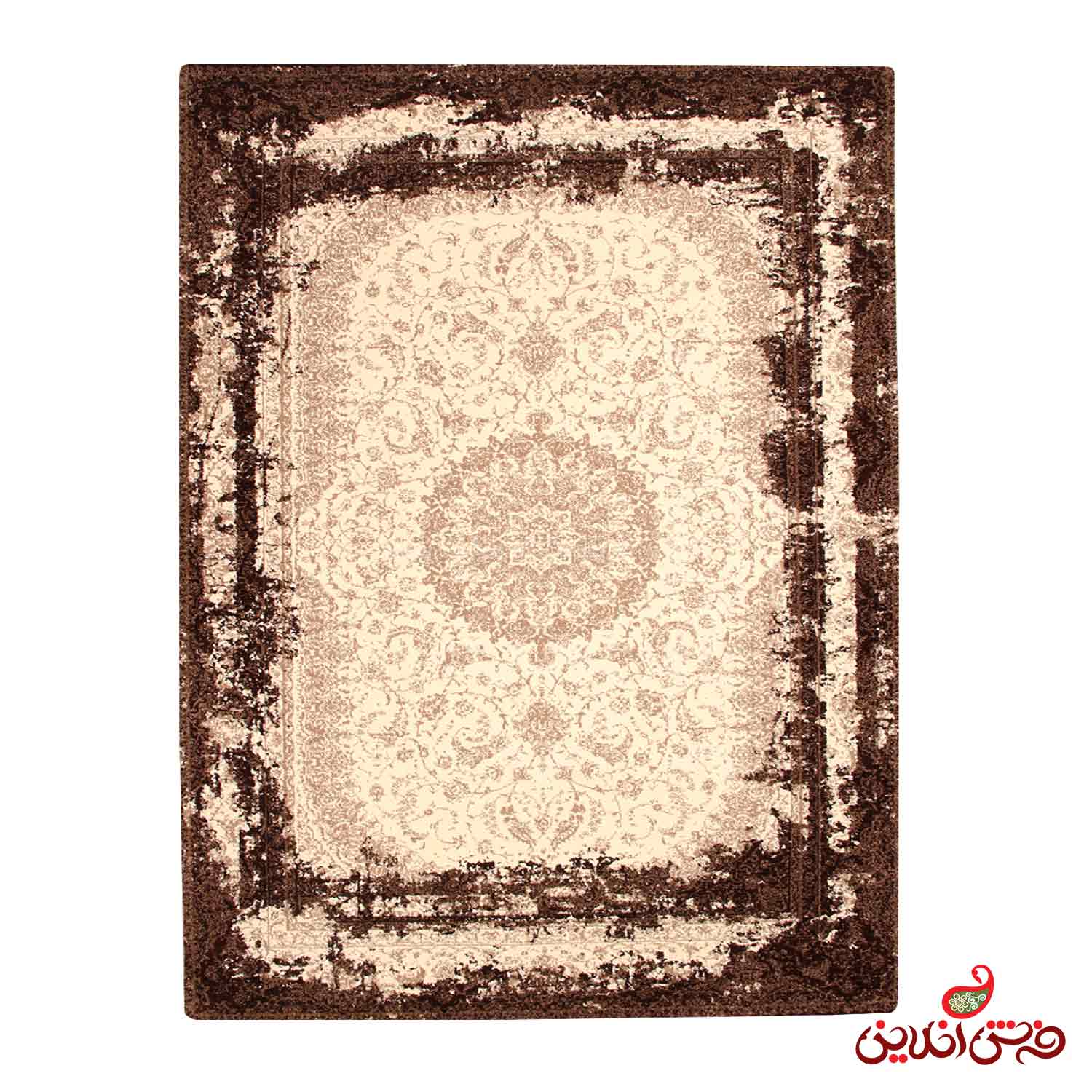 فرش ساوین طرح رز کرم