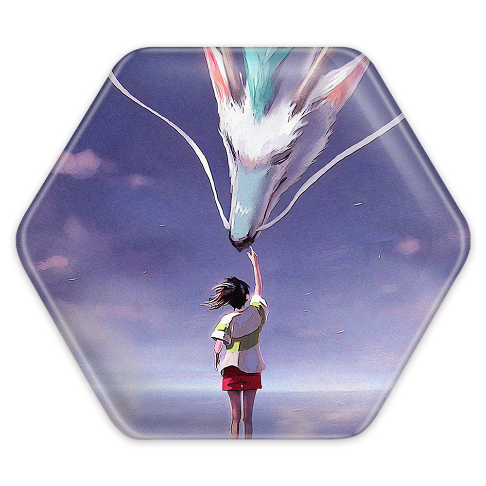 پیکسل خندالو طرح هاکو و چیهیرو انیمه شهر اشباح مدل شش ضلعی کد 12098