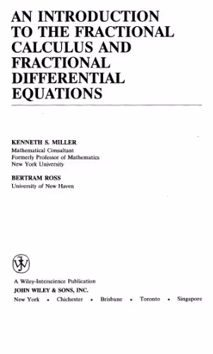 خرید و دانلود نسخه کامل کتاب An introduction to the fractional calculus and fractional differential equations