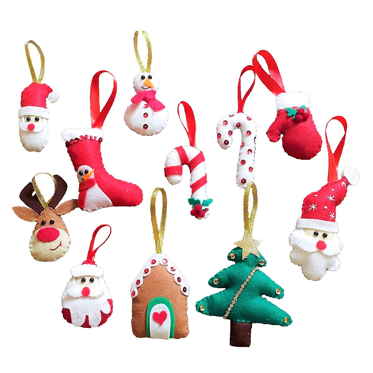 آویز تزیینی مدل کریسمس مجموعه 11عددی