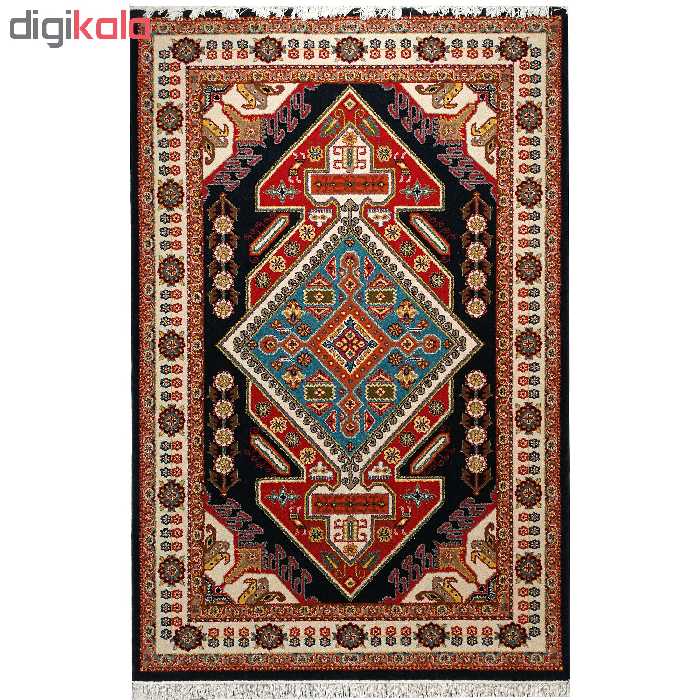 فرش ماشینی زمرد مشهد 260 زمینه سرمه ای