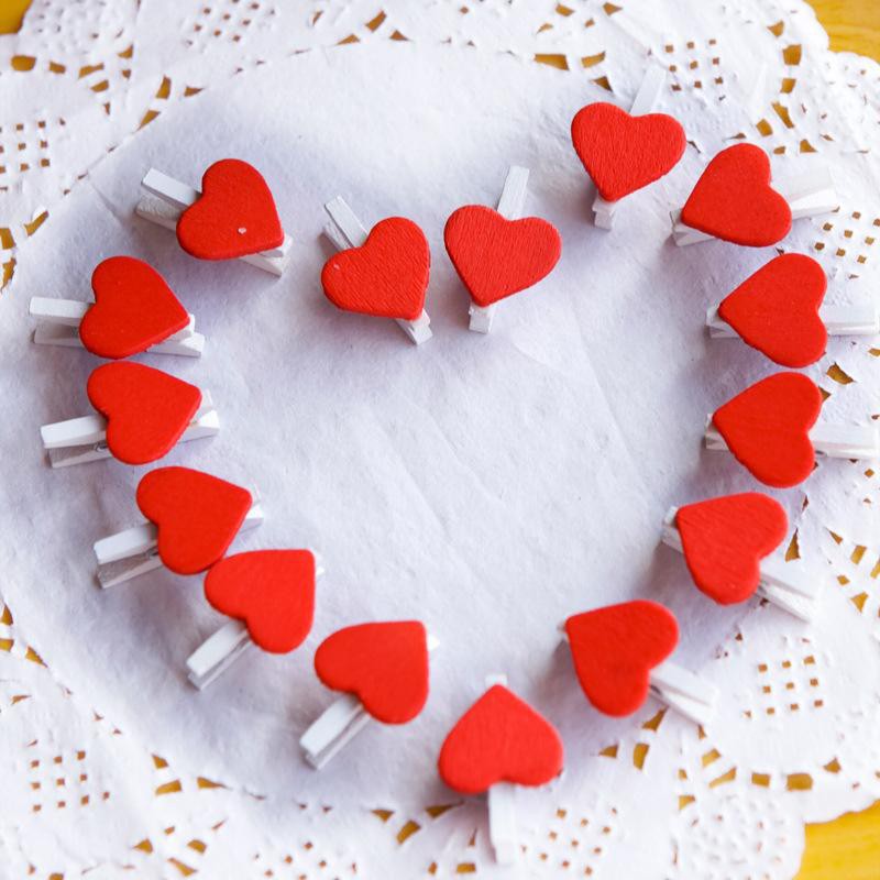 گیره چوبی طرح قلب بسته 10 عددی