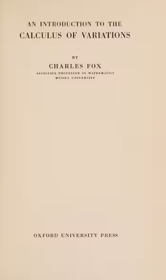 خرید و دانلود نسخه کامل کتاب An introduction to the calculus of variations BY Fox - Pdf