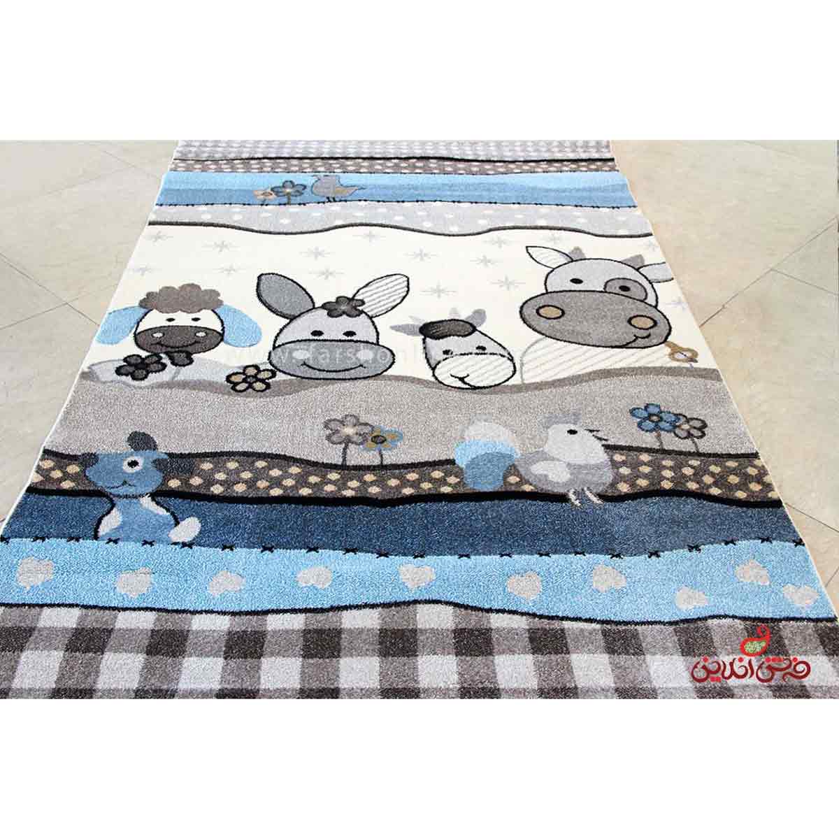 فرش ماشینی کودک ساوین 4034 کرم