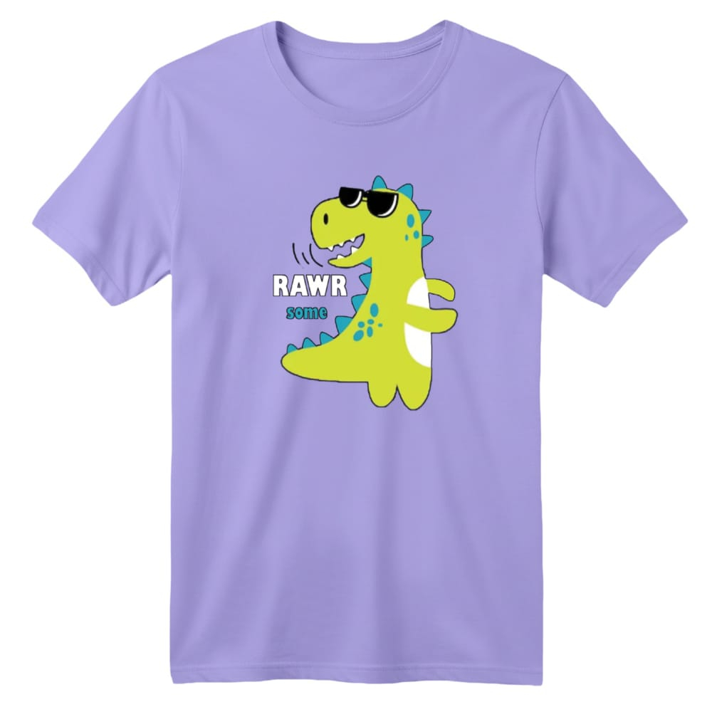 تی شرت آستین کوتاه بچگانه مدل دایناسور کد 19 رنگ یاسی