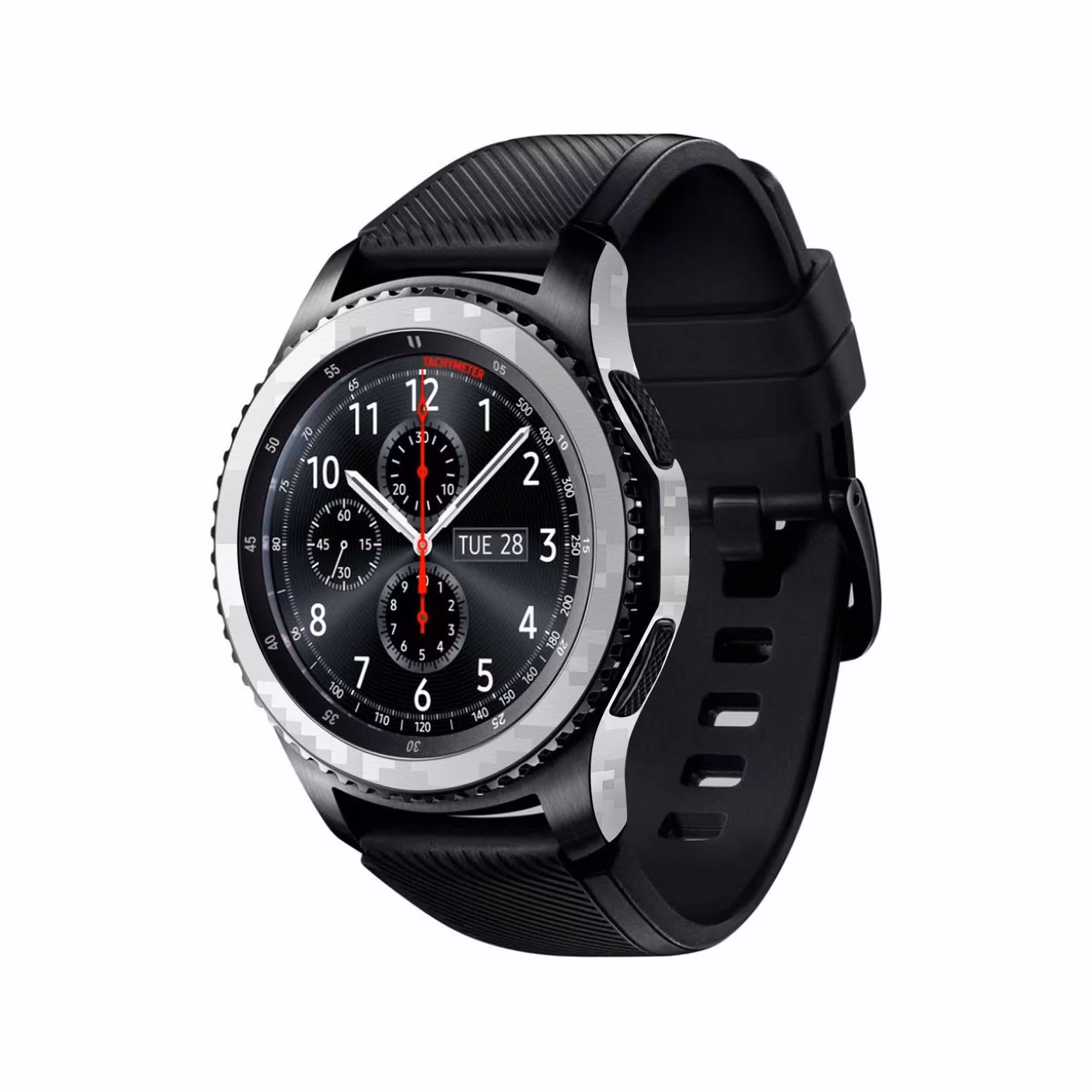برچسب ماهوت طرح Army-Snow-Pixel مناسب برای ساعت هوشمند سامسونگ Galaxy Gear S3 Frontier
