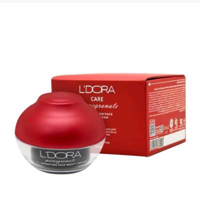 کرم روشن کننده شب صورت و گردن انار مناسب انواع پوست لدورا، 50 میلی لیت