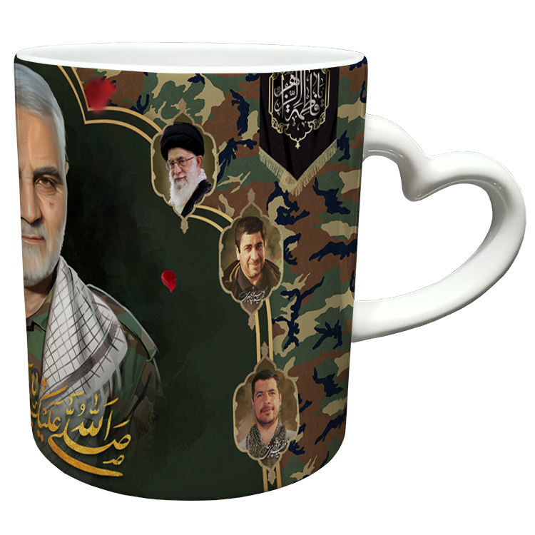 ماگ مدل دسته قلبی طرح سردار سلیمانی کد 93