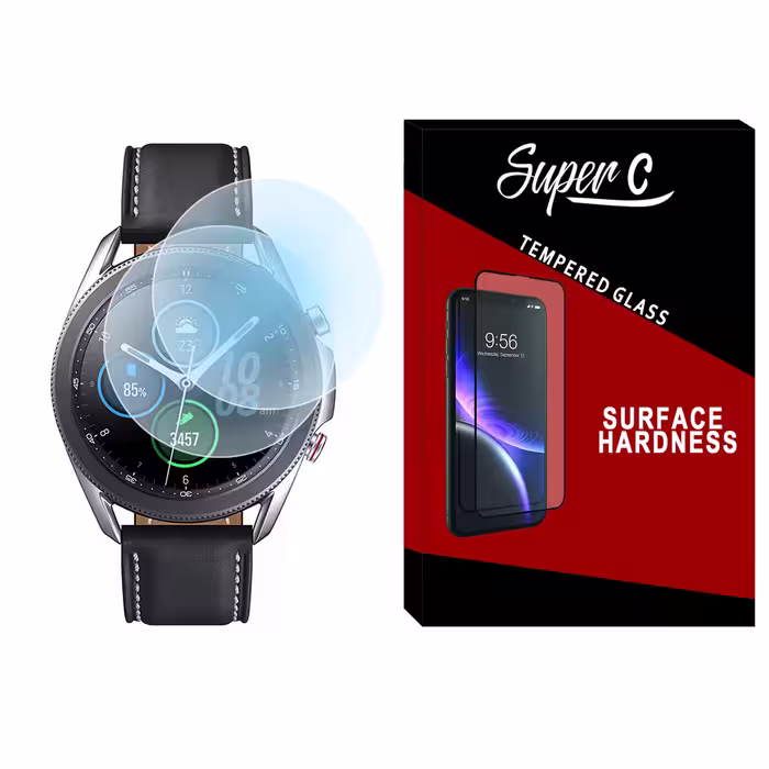 محافظ صفحه نمایش شیشه ای سوپرسی مدل SH-SC مناسب برای ساعت هوشمند سامسونگ Galaxy Watch 3 41mm بسته دو عددی