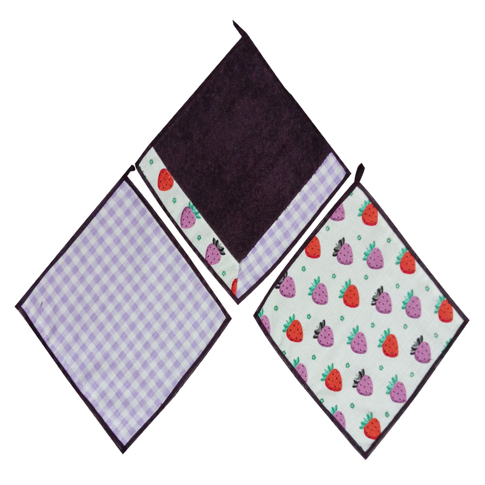 دستمال آشپزخانه مدل توت کد 02 بسته 3 عددی