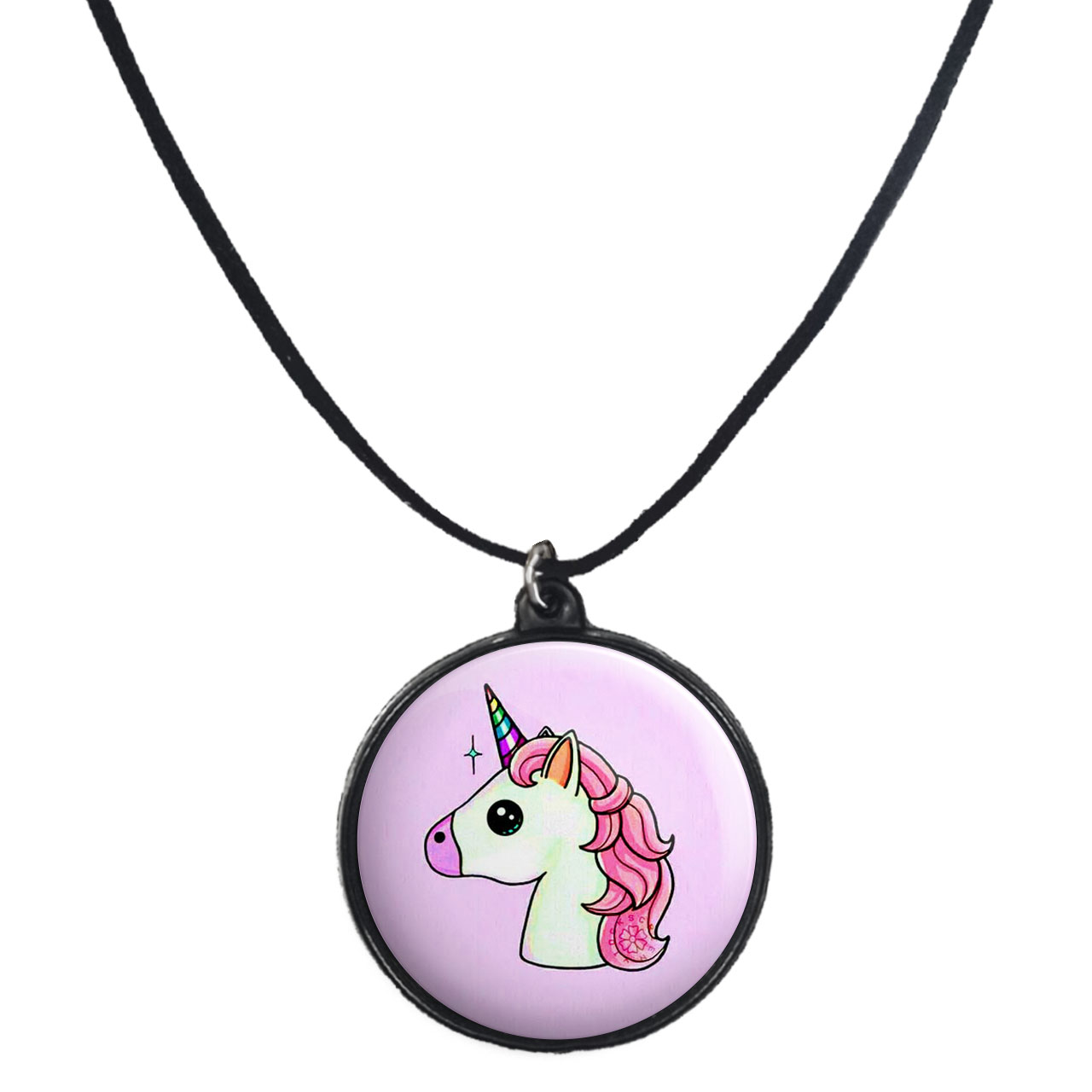 گردنبند پرمانه طرح یونیکورن کد pmb.2174مدل دو طرفه