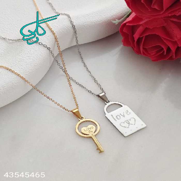 خرید ست گردنبند دوتایی کیفیت عالی رنگ ثابت کد 2116486 - ردگل