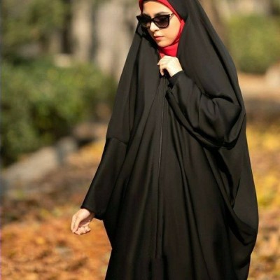 چادر لبنانی صدفی کرپ حریر الاسود