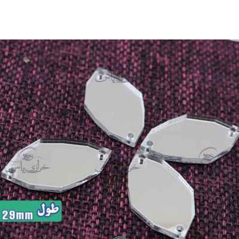 آینه دوختنی،مدل8ضلعی نامنتظم،جنس مولتی استایل،دردورنگ طلایی و نقره ای،سایز29میلیمتر،بسته 40عددی