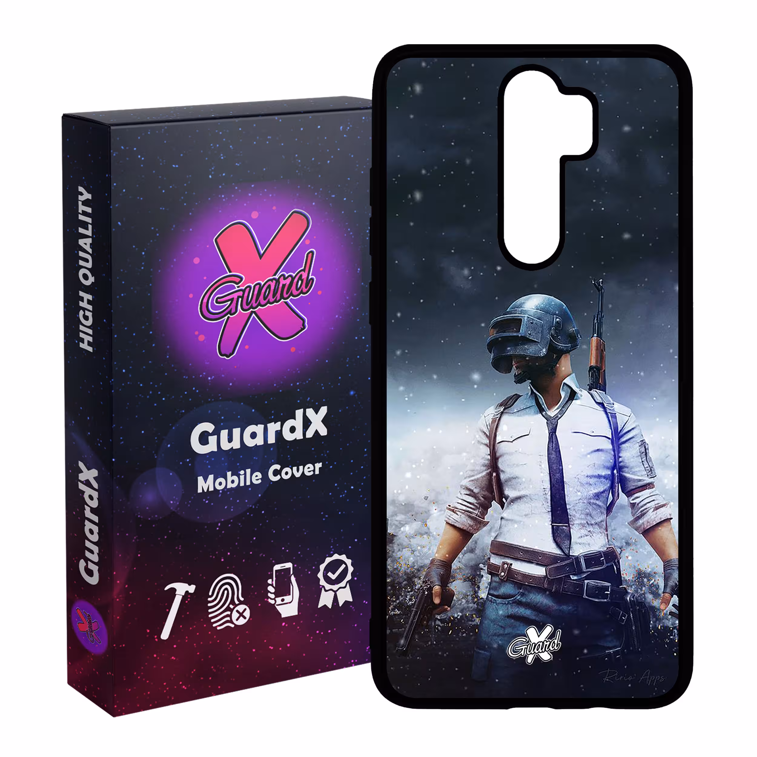کاور گارد ایکس طرح Pubg مدل Glass10039 مناسب برای گوشی موبایل شیائومی Redmi 9 / 9 Prime