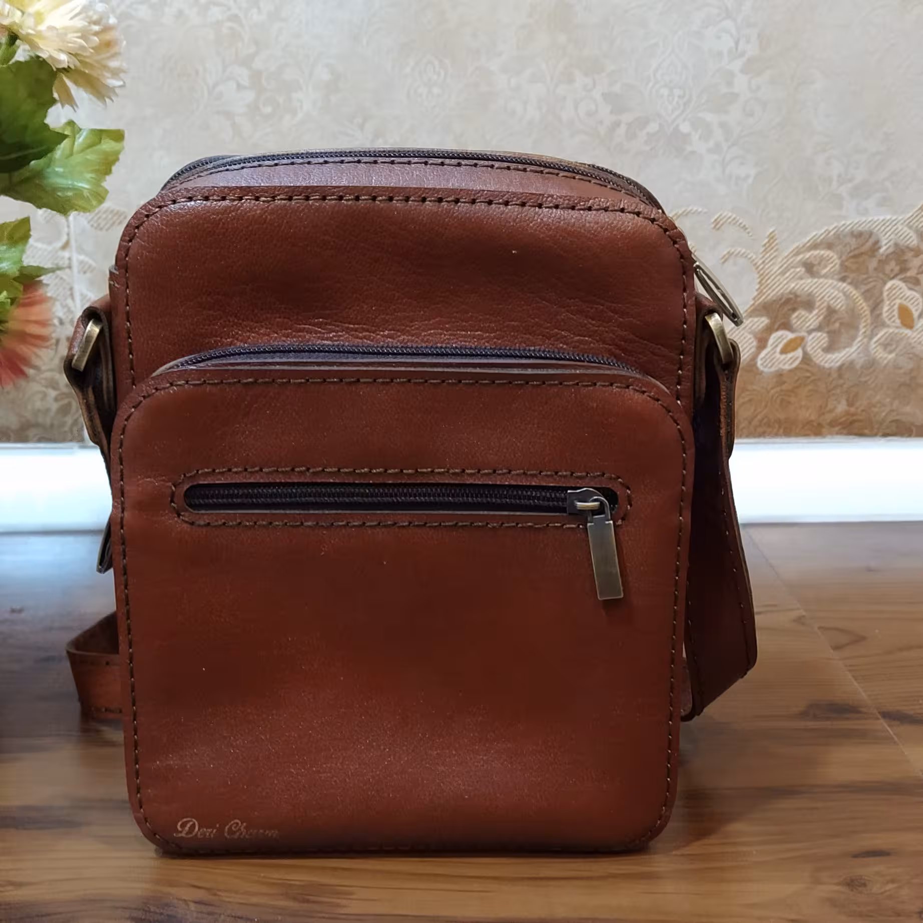 کیف دوشی چرم طبیعی دست دوز 