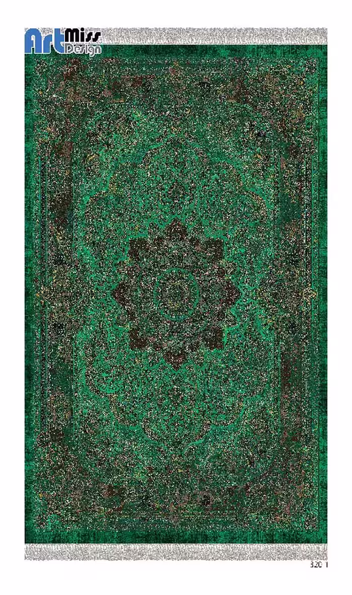 فرشینه و  قالیچه درجه1 در ابعاد متنوع با ترمز فرش زمینه سبز