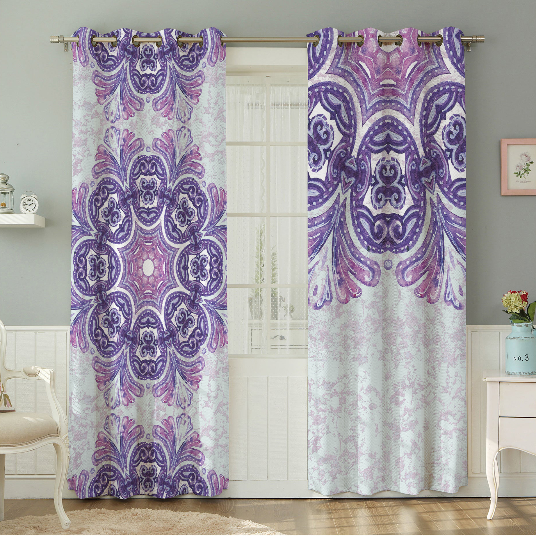 پرده نیروانا طرح سنتی   مدل هازان کد 4731 سایز 140×280 سانتی متر