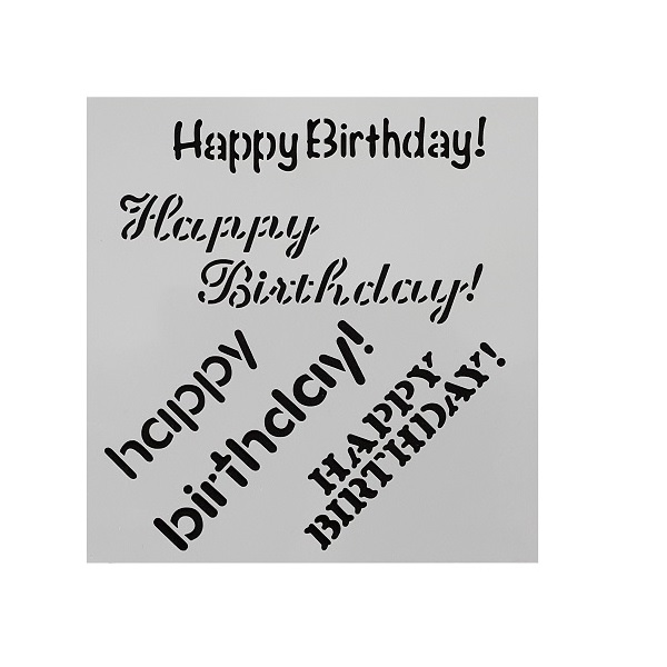 ابزار تزیین کیک به گز مدل استنسیل کوکی طرح Happy