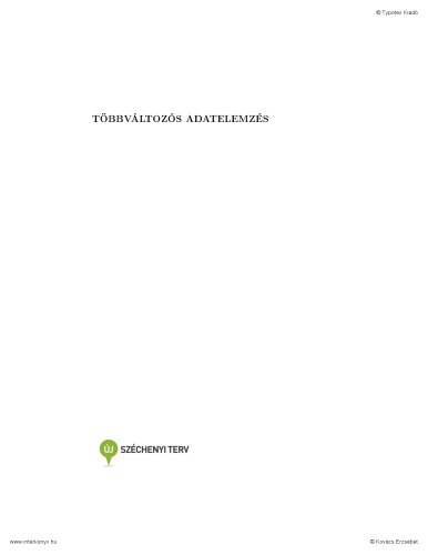 خرید و دانلود نسخه کامل کتاب Többváltozós adatelemzés