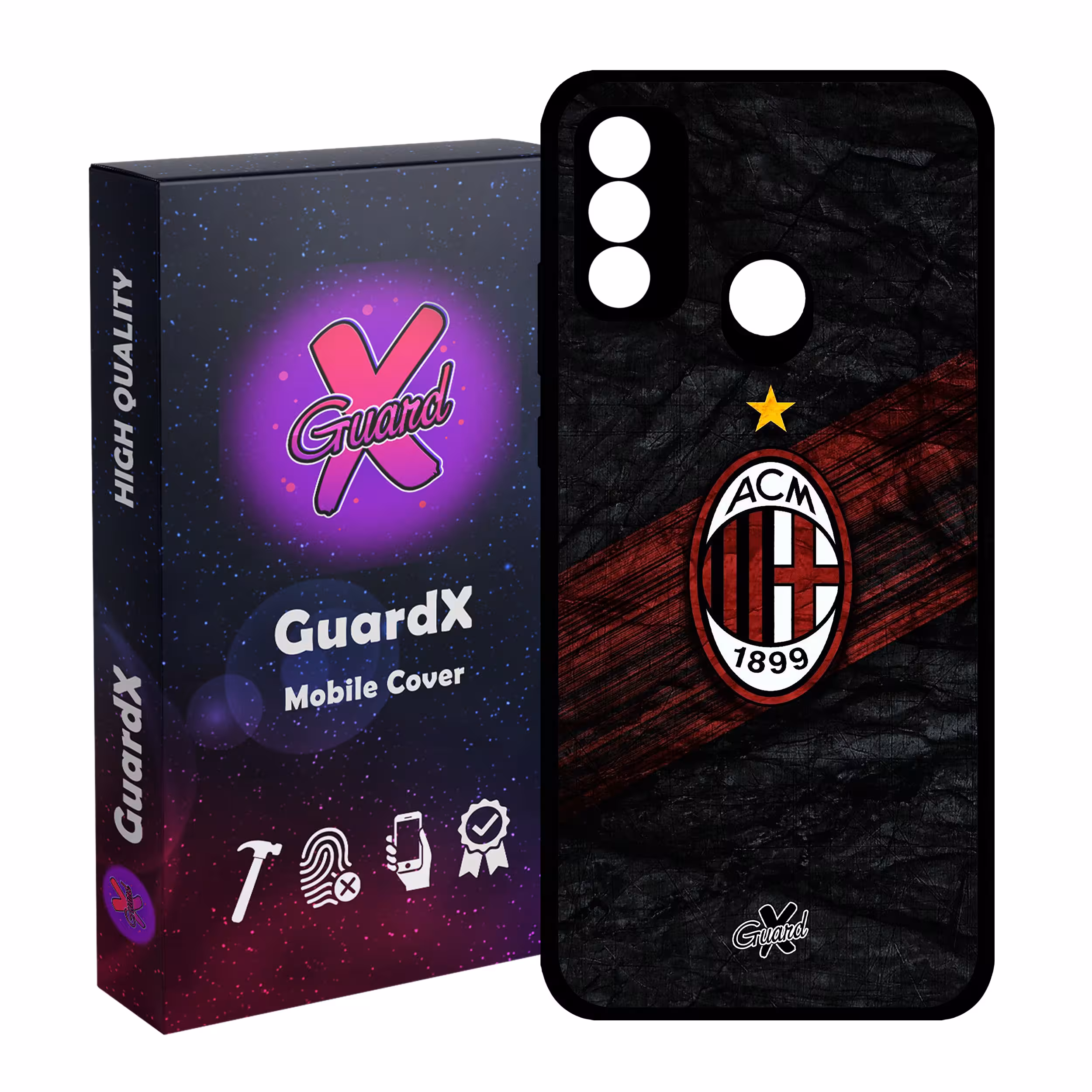 کاور گارد ایکس طرح AC Milan مدل Glass10057 مناسب برای گوشی موبایل هوآوی P Smart 2020