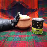روغن حیوانی  گاوی  کرمانشاهی لاوین  وزن450 گرمی با ظرف فلزی
