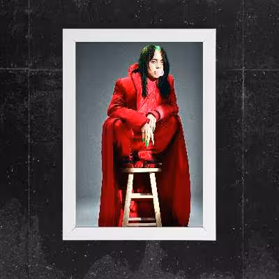 تابلو آرتیفن طرح billie eilish کد 129W مجموعه 2 عددی