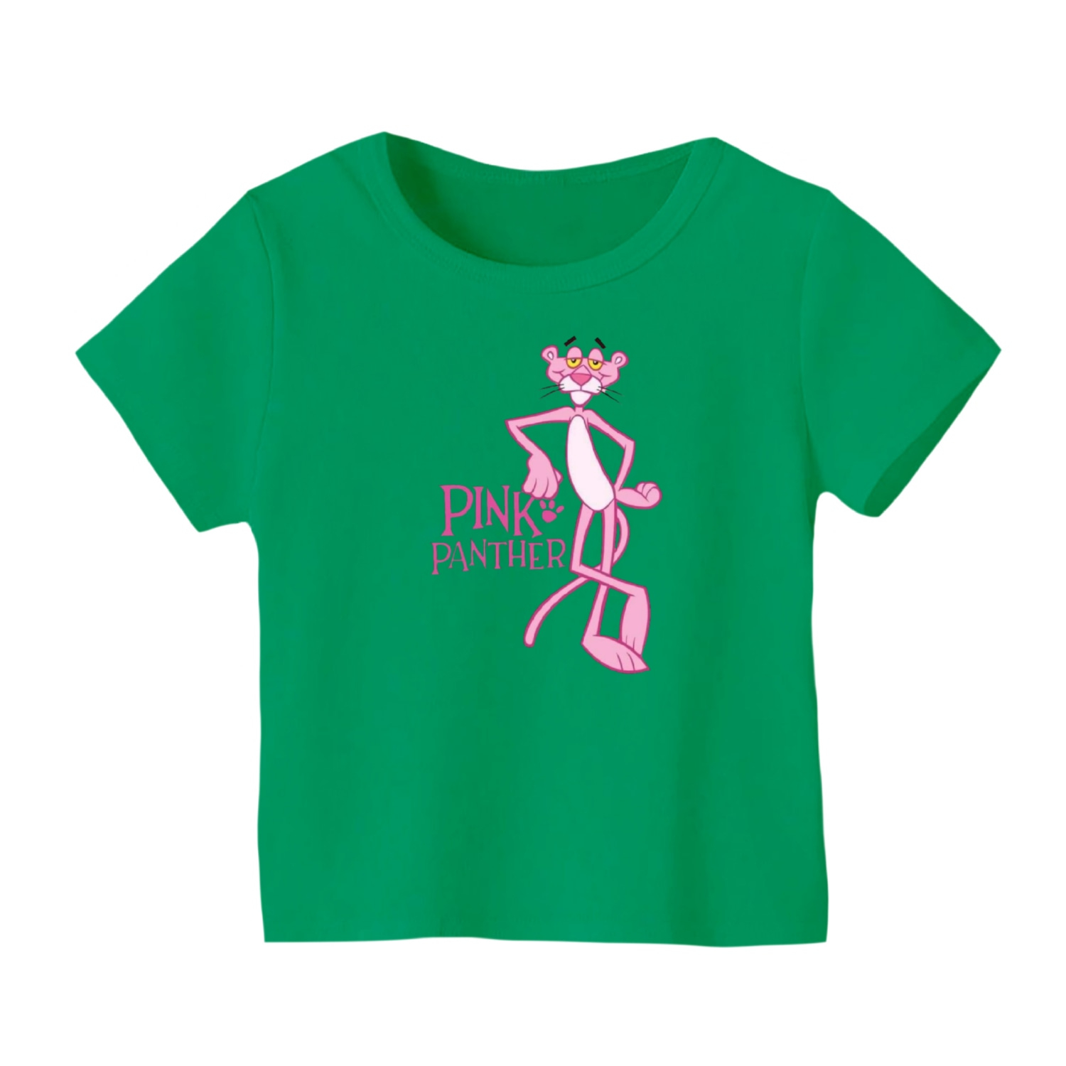 تی شرت آستین کوتاه بچگانه مدل پلنگ صورتی کد 2 رنگ سبز