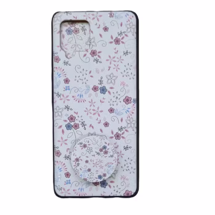 کاور طرح گل کد 448 مناسب برای گوشی موبایل سامسونگ Galaxy A42 به همراه پاپ سوکت