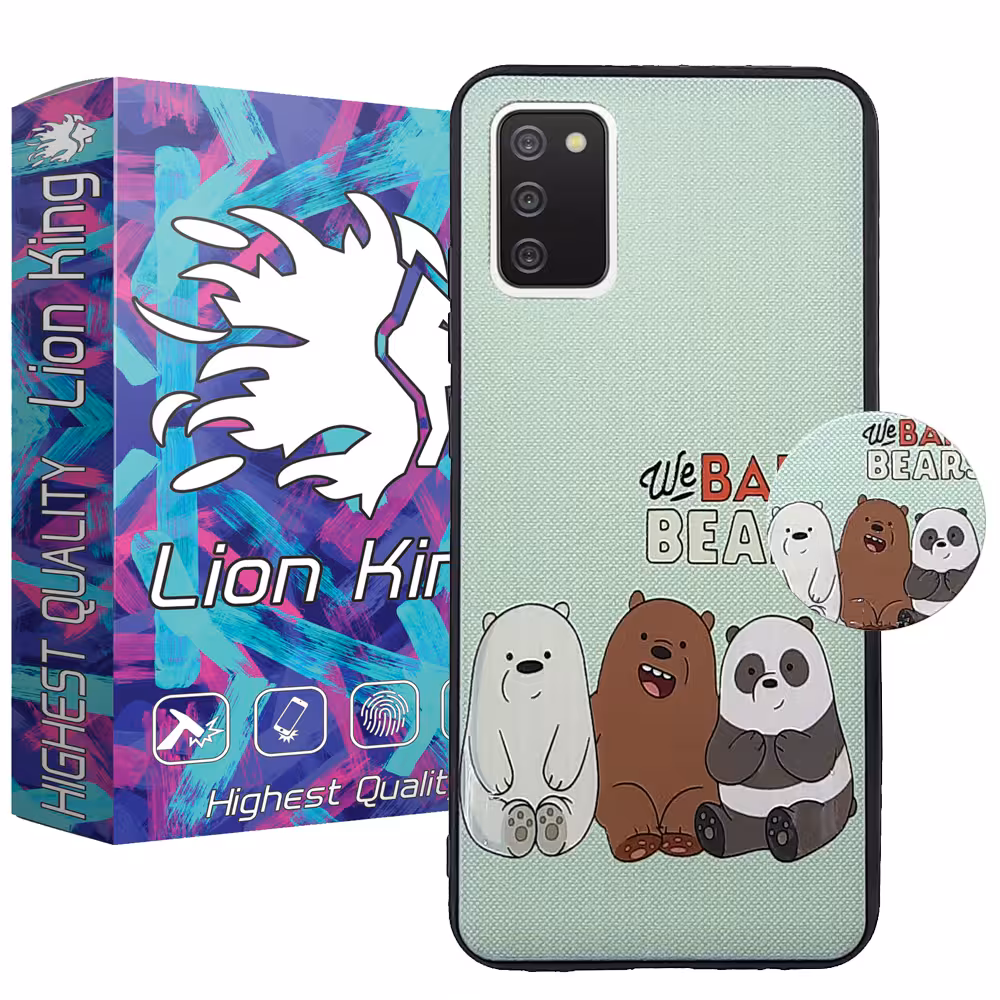 کاور لاین کینگ مدل 3bear مناسب برای گوشی موبایلسامسونگ Galaxy A02s به همراه پایه نگهدارنده