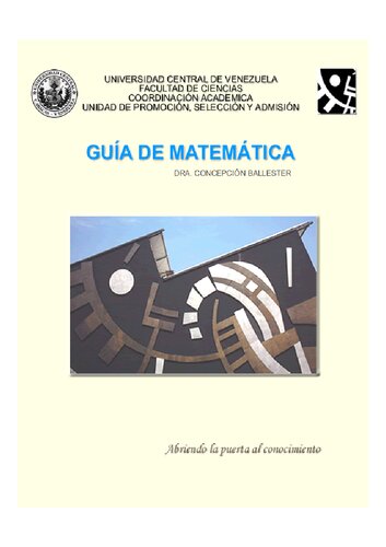 خرید و دانلود نسخه کامل کتاب Guía de Matemática para el examen de admisión de la Facultad de Ciencias de la UCV