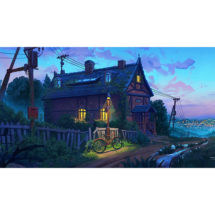 تابلو شاسی طرح نقاشی منظره رویایی مدل 182