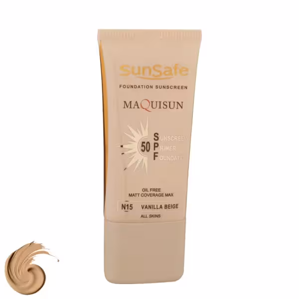 کرم ضدآفتاب فاقد چربی کرم پودری و پرایمری SPF 50  مکسی سان طبیعی