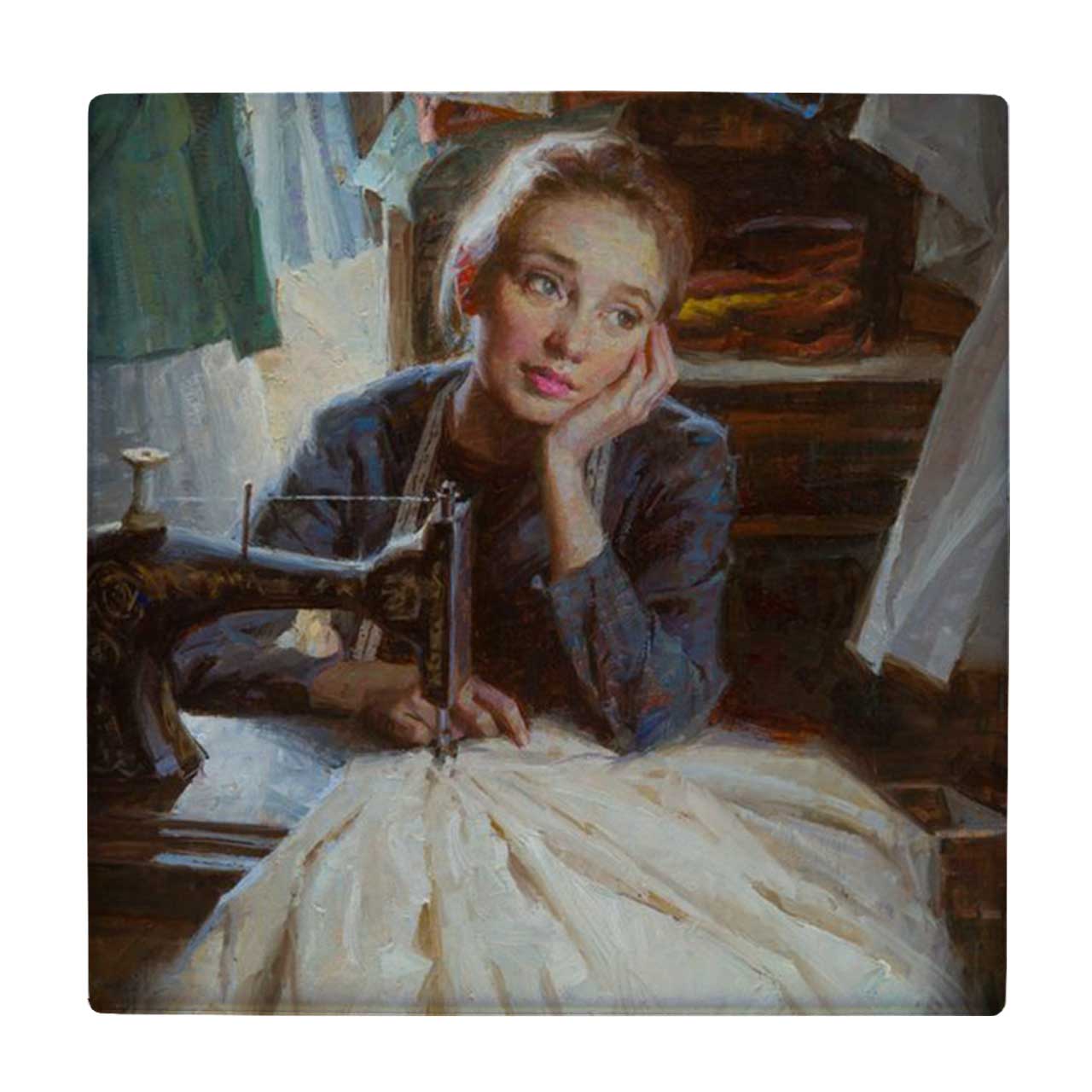 زیر لیوانی طرح بانوی خیاط کد    3269139_592