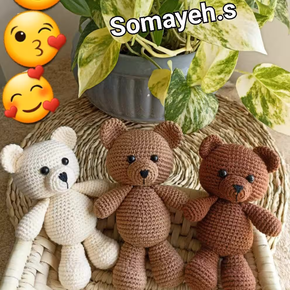 عروسک خرسی دستبافت کاموایی