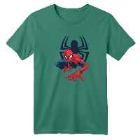تی شرت آستین کوتاه بچگانه مدل مرد عنکبوتی کد 14 رنگ سبز سدری