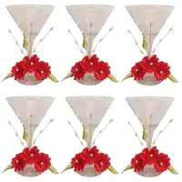  مجموعه ظروف هفت سین 6 پارچه مدل گیلاس طرح گل چیپسی کد 03