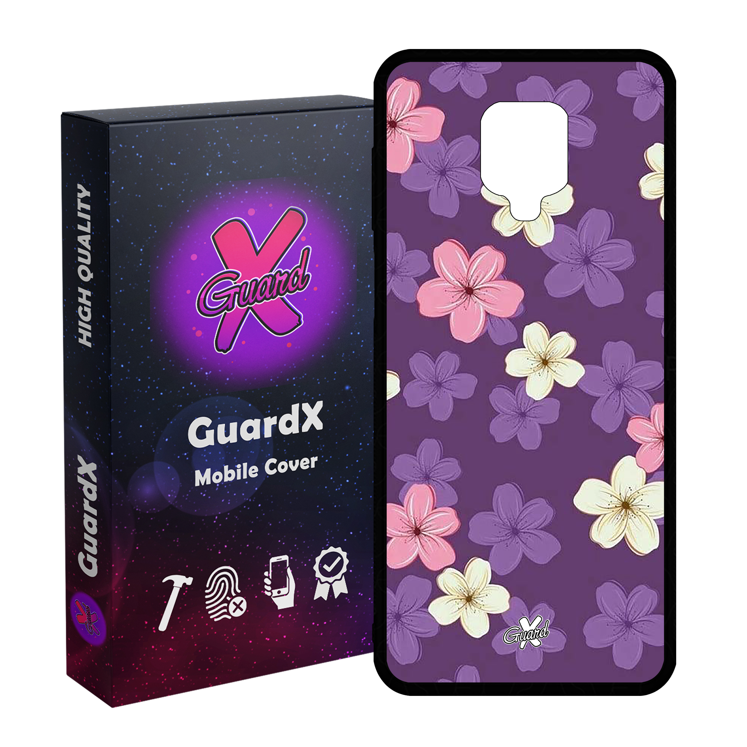 کاور گارد ایکس طرح گل مدل Glass10536 مناسب برای گوشی موبایل شیائومی Redmi Note9 Pro/Note 9 Pro Max/Redmi Note 9S/MI Poco M2 Pro