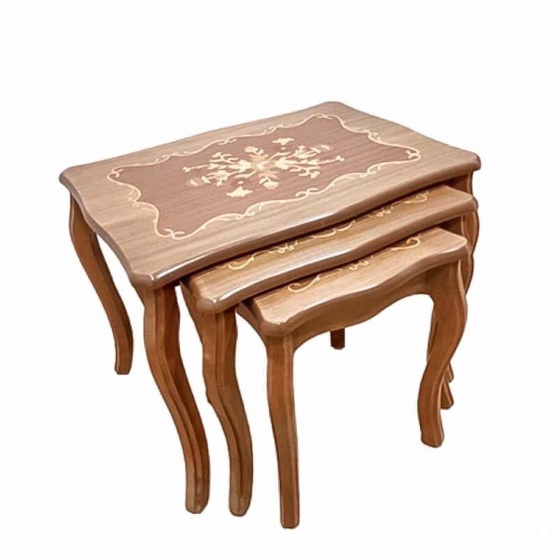 میز عسلی 3 تیکه F راش و معرق