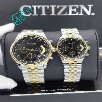 خرید ست ساعت زنانه و مردانه سیتیزن سه موتور فعال فلزی کیفیت بینظیر موتور ژاپن FS جنس استیل رنگ ثابت کد 2115484 - ردگل