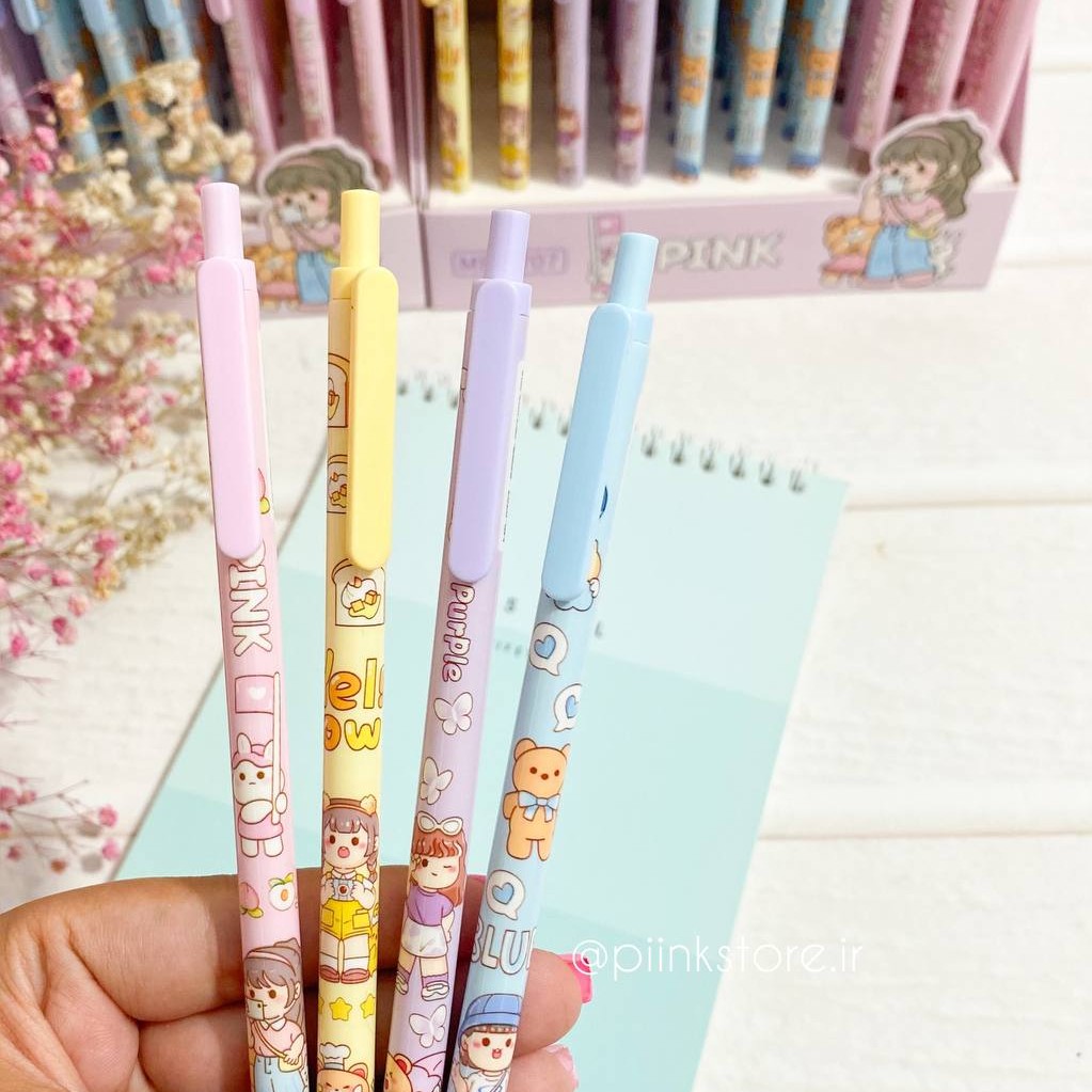 لوازم التحریر فانتزی اتود پاستلی دختر عکاس (در 4 رنگ صورتی ، بنفش ، آبی، زرد) نوک 0.5 