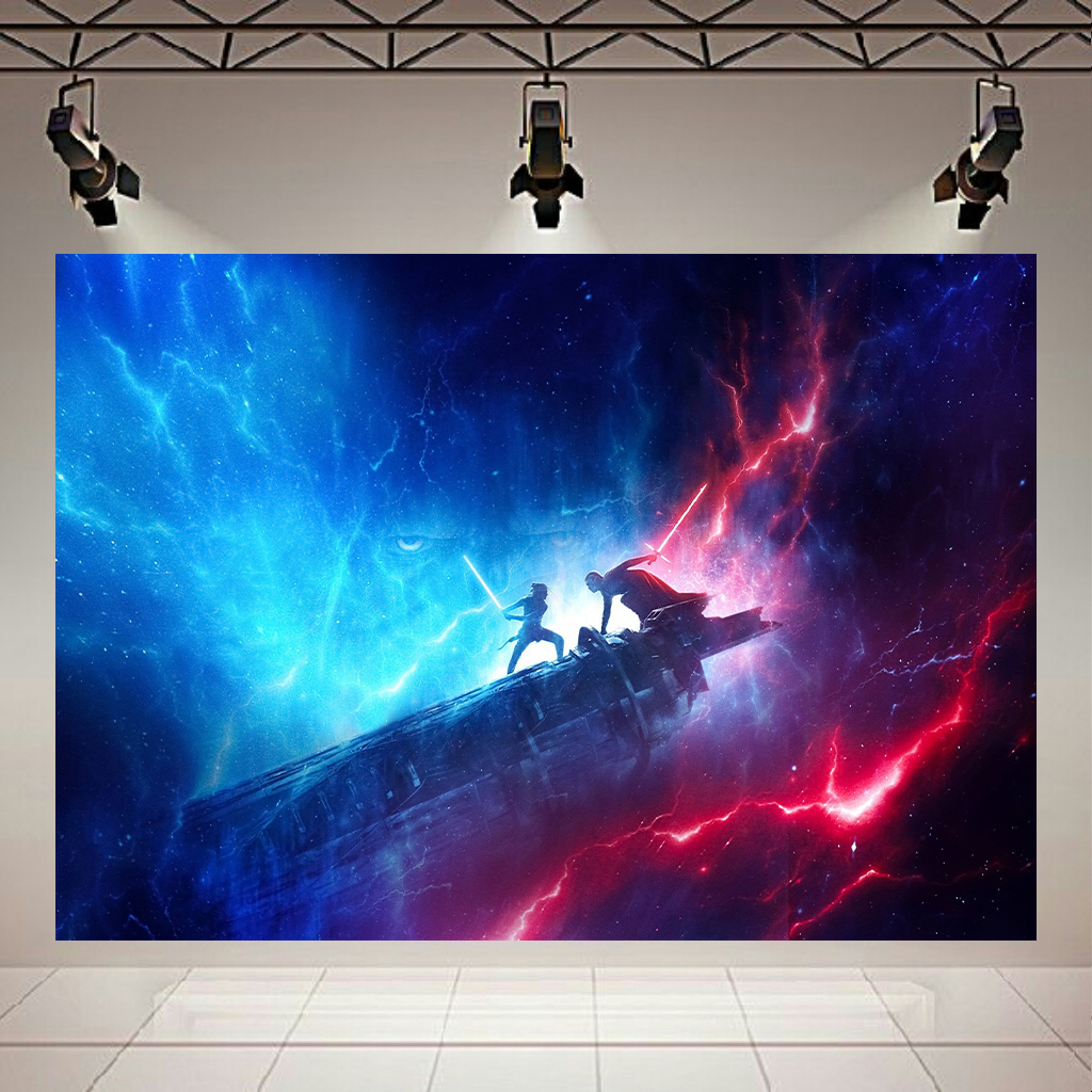 تابلو بوم طرح کهکشان و ستارگان مدل فیلم Star Wars The Rise Of Skywalker کد AR2142