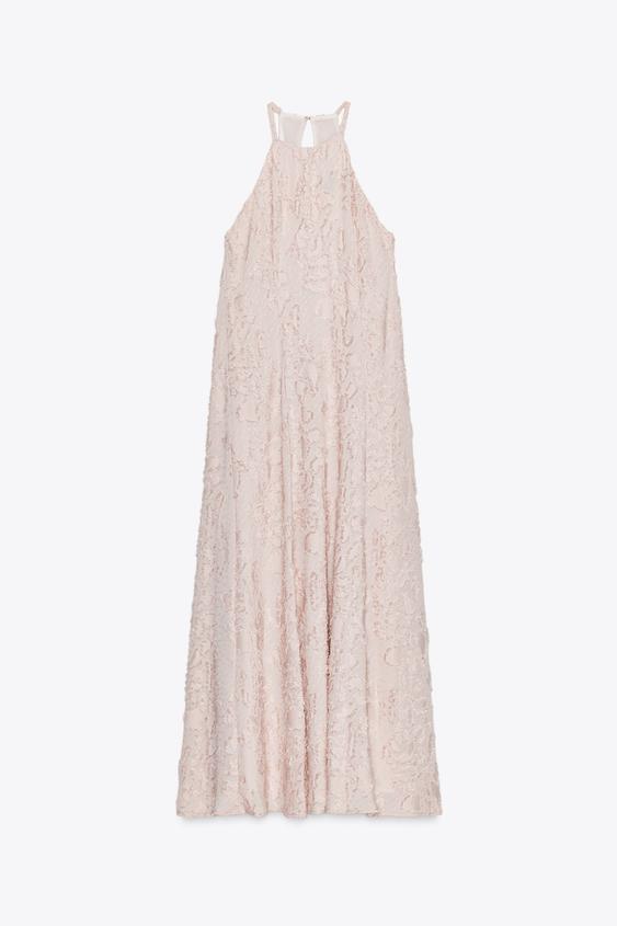 لباس میدی زنانه زارا HALTER FRAYED MIDI DRESS | تهران زارا TehranZara